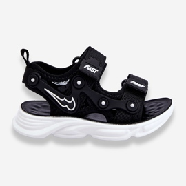 Tobias Boys Velcro Sandals Black And White 1
