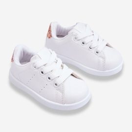 FR1 Children's Sport Shoes White and Pink Gold Glossy 2 FR1 Children's Sport Shoes White and Pink Gold Glossy 2
