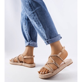 Beige woven sandals from Burwell 1