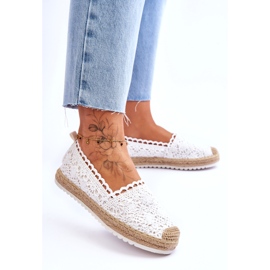 FE1 Lace Slip-On Espadrilles White Blanco 1