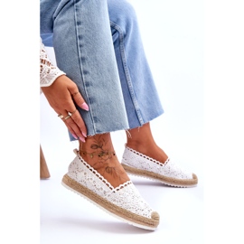 FE1 Lace Slip-On Espadrilles White Blanco 5
