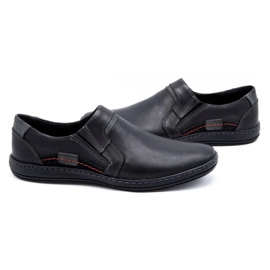 Olivier Men's leather loafers 520 black 3
