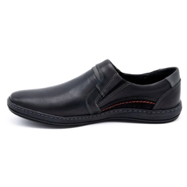 Olivier Men's leather loafers 520 black 1