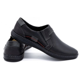 Olivier Men's leather loafers 520 black 2