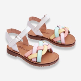 Children's Velcro Sandals Multicolor Kimmi white 2