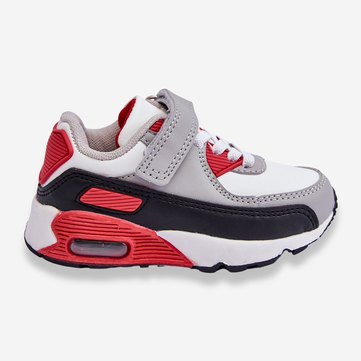 FR1 Children's Leather Platform Sports Shoes White and Red Lori 1