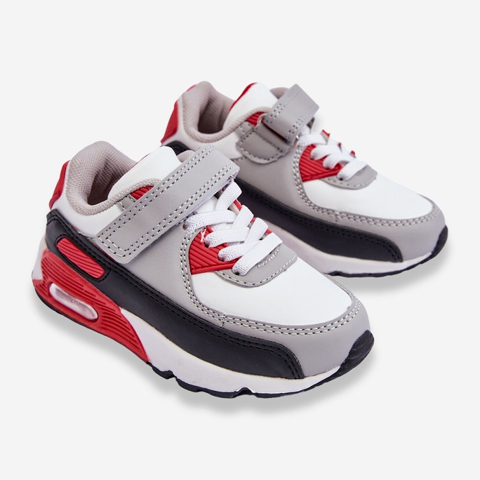 FR1 Children's Leather Platform Sports Shoes White and Red Lori 2