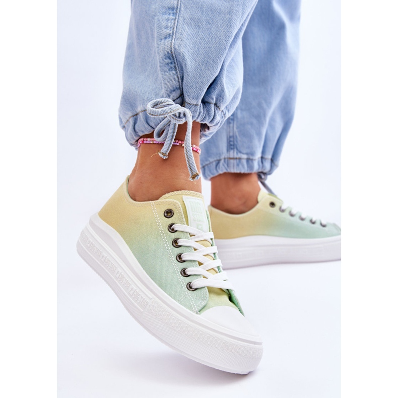 Low Platform Sneakers Big Star LL274A186 Yellow-Green 2