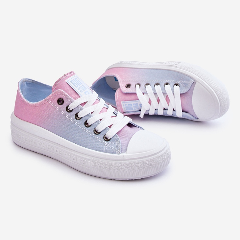 Low Platform Sneakers Big Star LL274A187 Pink and Blue 1