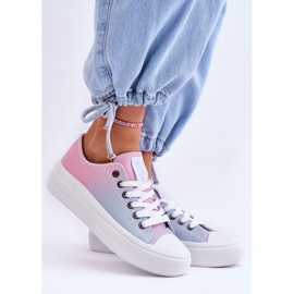Low Platform Sneakers Big Star LL274A187 Pink and Blue 2