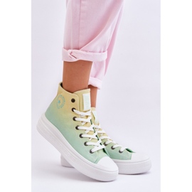 High Platform Sneakers Big Star LL274A190 Yellow-Green 2
