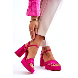 FB2 Women's Suede Platform Sandals Fuchsia Verda pink 2