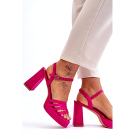 FB2 Women's Suede Platform Sandals Fuchsia Verda pink 3
