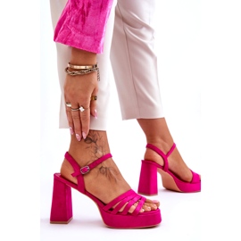 FB2 Women's Suede Platform Sandals Fuchsia Verda pink 4