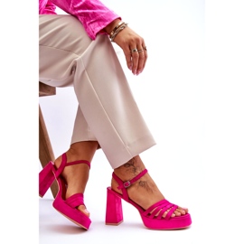 FB2 Women's Suede Platform Sandals Fuchsia Verda pink 5