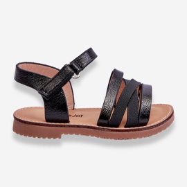 Children's Sandals With Stripes Black Isla 1
