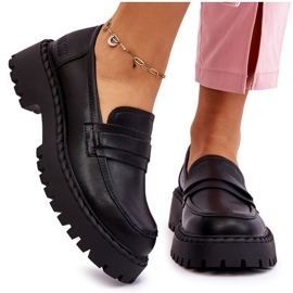Women's Moccasins Big Star Leather Shoes LL274458 Black 4