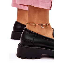 Women's Moccasins Big Star Leather Shoes LL274458 Black 3