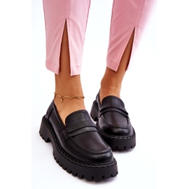 Women's Moccasins Big Star Leather Shoes LL274458 Black 2