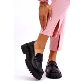 Women's Moccasins Big Star Leather Shoes LL274458 Black 1