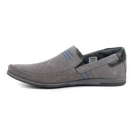KOMODO Men's leather loafers 876 gray grey 1
