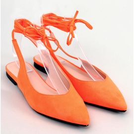Dentoni Orange lace-up ballet flats 1