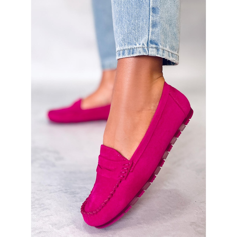 Anaya Fuchsia suede women's loafers pink 1