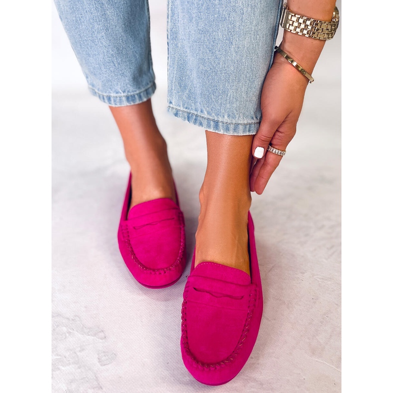 Anaya Fuchsia suede women's loafers pink 2