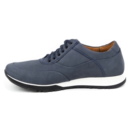 Olivier Men's leather casual shoes 902KNT navy blue nubuck 1