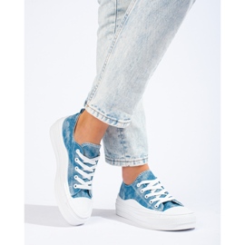 Women's denim sneakers on the Shelovet platform blue 1