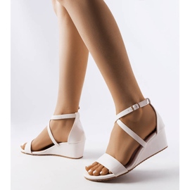 Flushing white wedge sandals 1