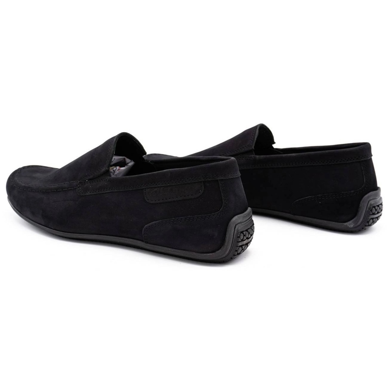 Polbut Men's leather loafers 2105 black nubuck 3