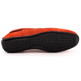 Polbut Men's leather loafers 2105P red 1