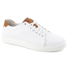 Polbut Men's leather shoes 2109 white 1