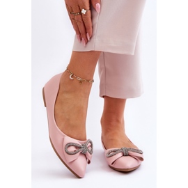 WS1 Elegant Ballerinas With A Bow And One Time Pink Rhinestones 1