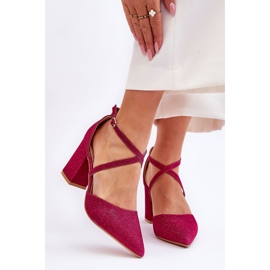 WS1 Fashionable Glitter Pumps On Fuchsia Galaxy Heel pink 1