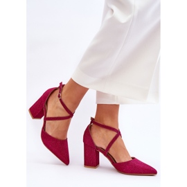 WS1 Fashionable Glitter Pumps On Fuchsia Galaxy Heel pink 2