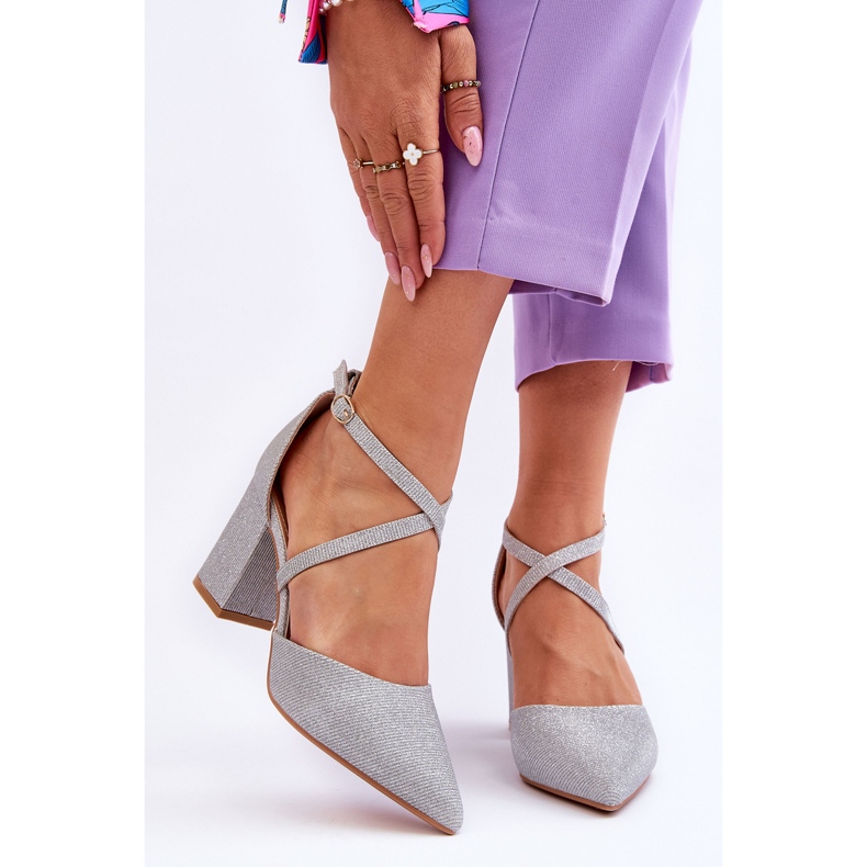Fashionable Shiny Pumps On A Silver Galaxy Heel 1