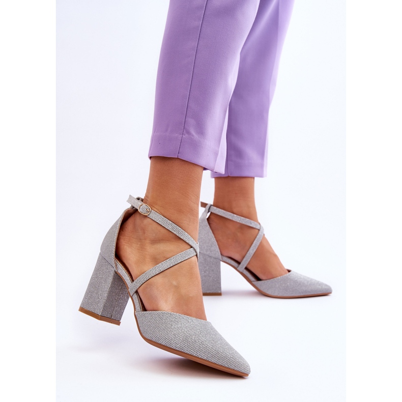 Fashionable Shiny Pumps On A Silver Galaxy Heel 2