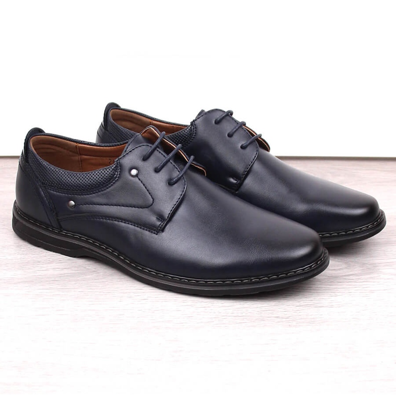 Men's elegant lace-up shoes navy blue News 4092 1