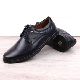 Men's elegant lace-up shoes navy blue News 4092 2