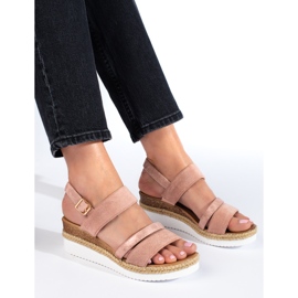 Women's pink Shelovet wedge sandals 1 Women's pink Shelovet wedge sandals 1