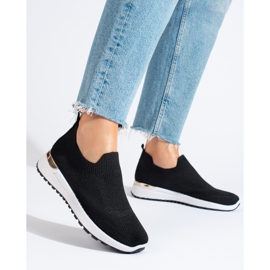 Shelovet black slip-on sneakers 1