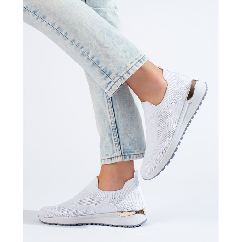 White Shelovet wedge slip-on sneakers 1 White Shelovet wedge slip-on sneakers 1