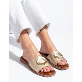 Elegant gold Shelovet flip flops golden 1