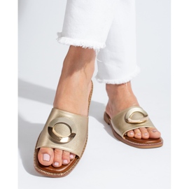 Elegant gold Shelovet flip flops golden 2