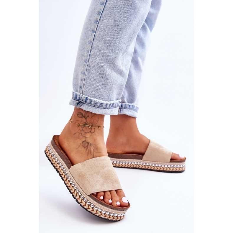 WR1 Women's Smooth Suede Slippers Beige Hayen 2 WR1 Women's Smooth Suede Slippers Beige Hayen 2