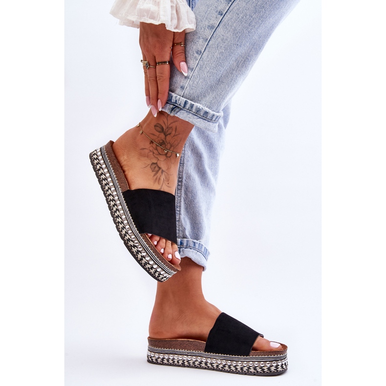 WR1 Women's Smooth Suede Slippers Black Hayen 1