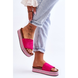 WR1 Women's Smooth Suede Slippers Fuchsia Hayen pink 2